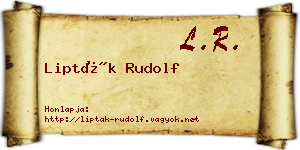 Lipták Rudolf névjegykártya